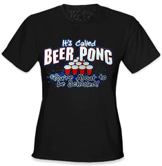 Beer Pong - You're About To Be Schooled Girls T-Shirt