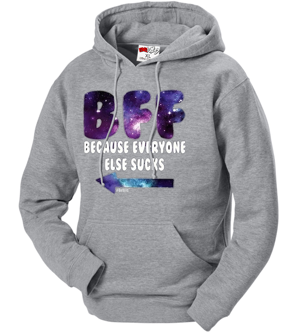 BFF - Galaxy - Everyone Else Sucks (Arrow Left) Adult Hoodie