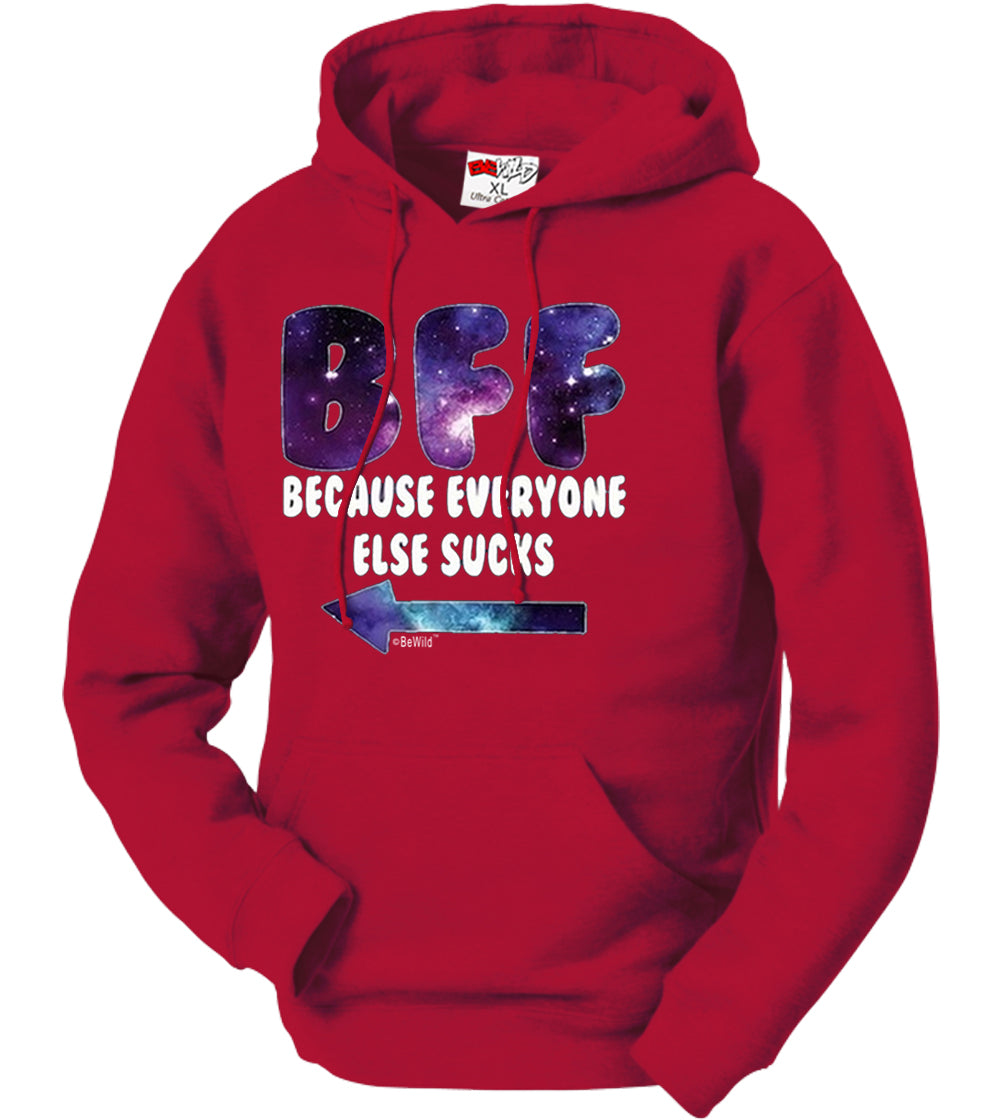BFF - Galaxy - Everyone Else Sucks (Arrow Left) Adult Hoodie