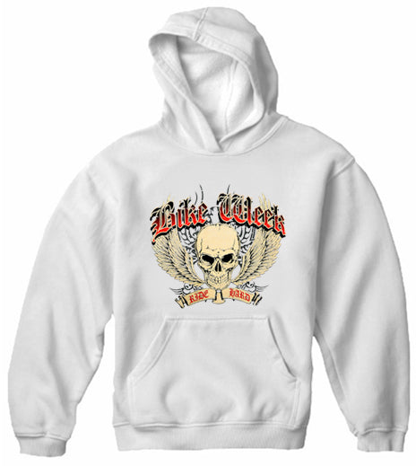 Bike Week Ride Hard Adult Hoodie White