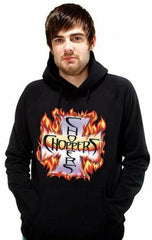 Biker Hoodies - "Chopper in Flames" Biker Hoodie