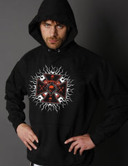 Biker Hoodies - "Chopper Plasma Burst" Biker Hoodie