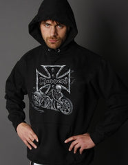 Biker Hoodies - "Chopper Skeleton Bike" Biker Hoodie