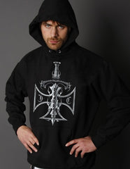 Biker Hoodies - "Chopper Sword & Cross" Biker Hoodie