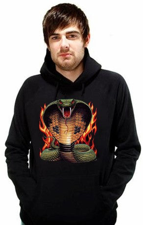 Biker Hoodies - "Cobra in Flames" Biker Hoodie