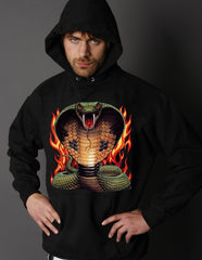 Biker Hoodies - "Cobra in Flames" Biker Hoodie