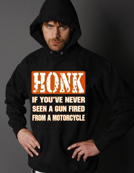 Hoodies - "Gun Fired From a Motorcycle" Biker Hoodie