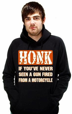 Biker Hoodies - "Gun Fired From a Motorcycle" Hoodie