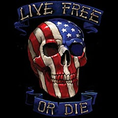 "Live Free or Die American Biker" Biker Hoodie