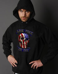 Biker Hoodies - "Live Free or Die American Biker" Hoodie