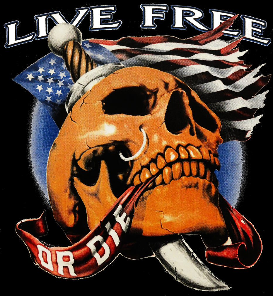 Hoodies - Live Free Or Die Men's Biker Hoodie (Black)