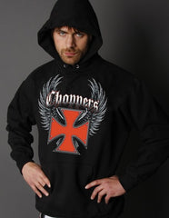 "Winged Chopper Cross" Biker Hoodie