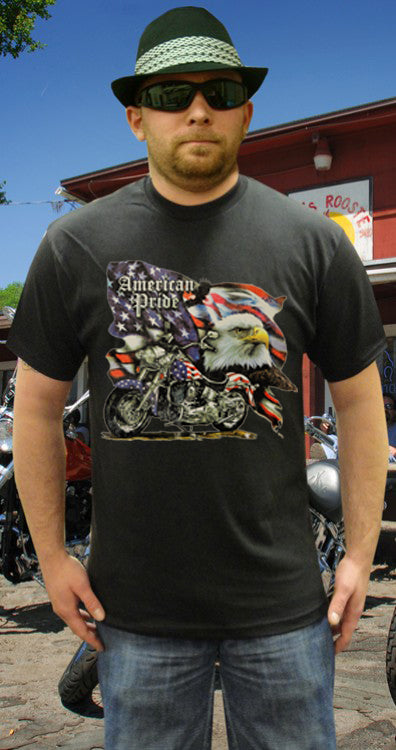 Biker Shirts - "American Pride" Biker Shirt (Black)