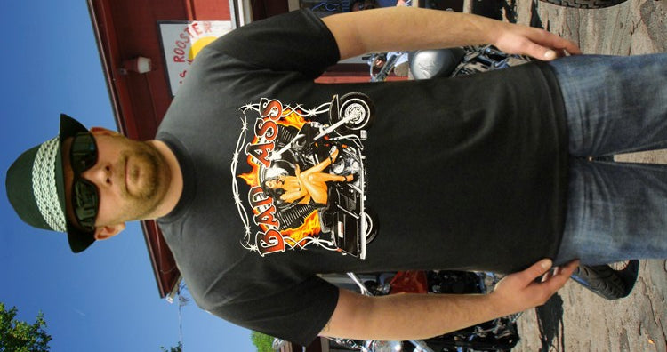 Biker Shirts - "Bad Ass Pinup" Biker Shirt