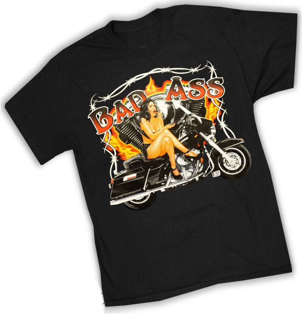 Biker Shirts - "Bad Ass Pinup" Biker Shirt