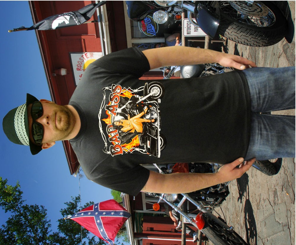 Biker Shirts - "Bad Ass Pinup" Biker Shirt