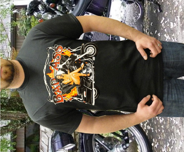 Biker Shirts - "Bad Ass Pinup" Biker Shirt