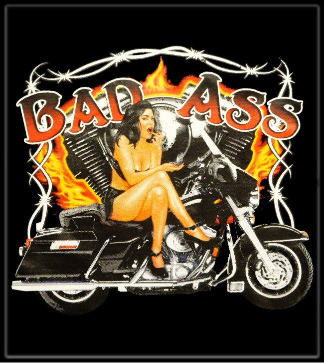 Biker Shirts - "Bad Ass Pinup" Biker Shirt