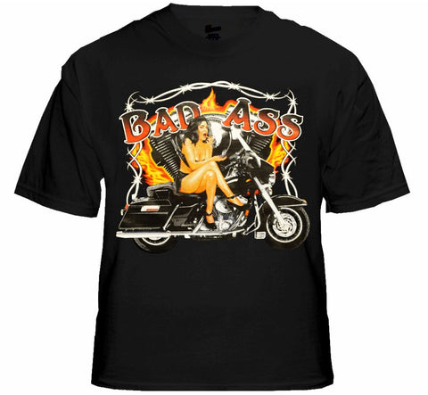 Biker Shirts - "Bad Ass Pinup" Biker Shirt