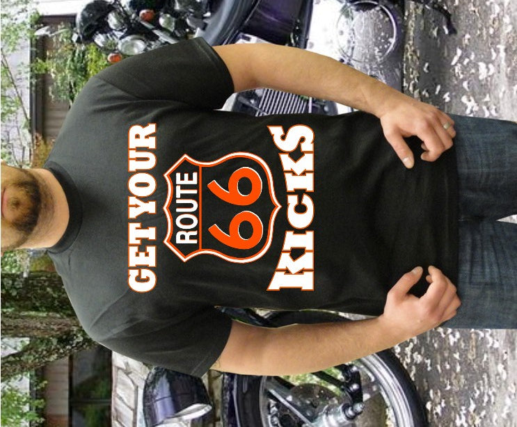 Biker Shirts - "Get Your Kicks Route 66" Biker Shirt