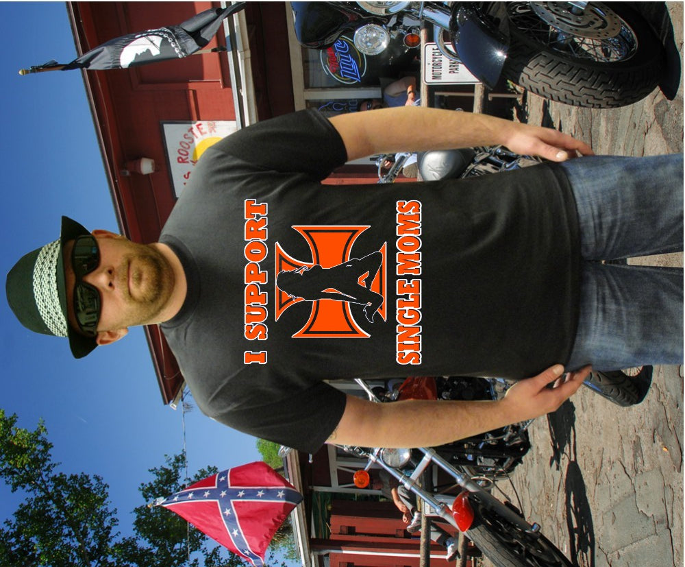 Biker Shirts - "I Support Single Moms" Biker Shirt
