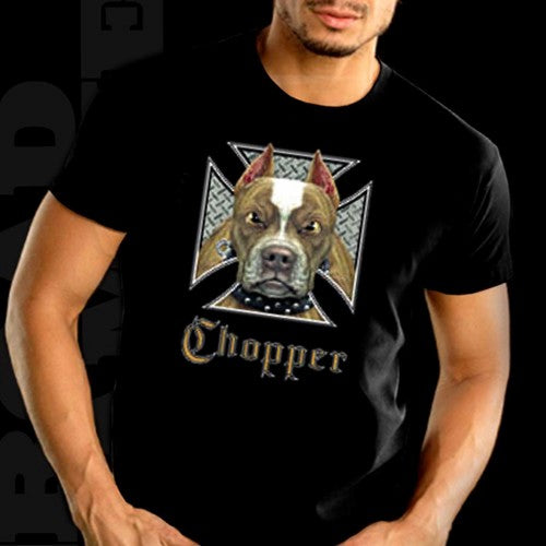 Biker Shirts - "Pit Bull Chopper" Biker Shirt