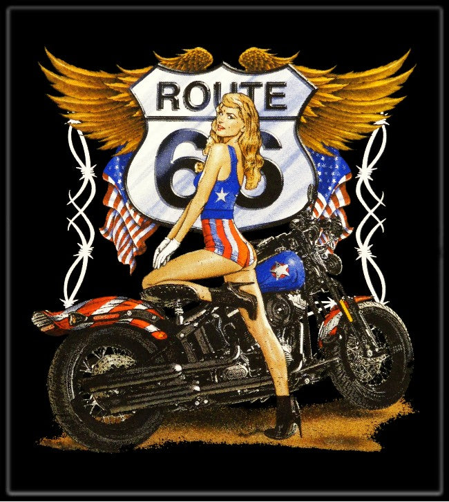 Biker Shirts - "Route 66 Pin Up" Biker Shirt