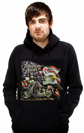 "American Pride" Biker Hoodie (Black)