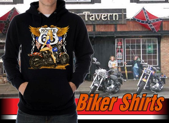 Biker SweatShirts - "Route 66 Pin Up"