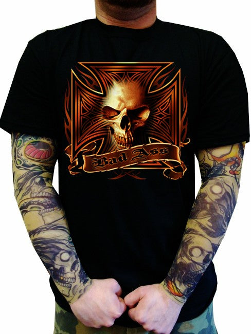"Bad Ass Iron Cross" Biker Shirt