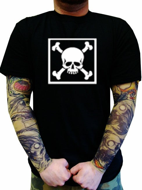 Biker T-Shirts - "Bones in a Box" Biker Shirt Man