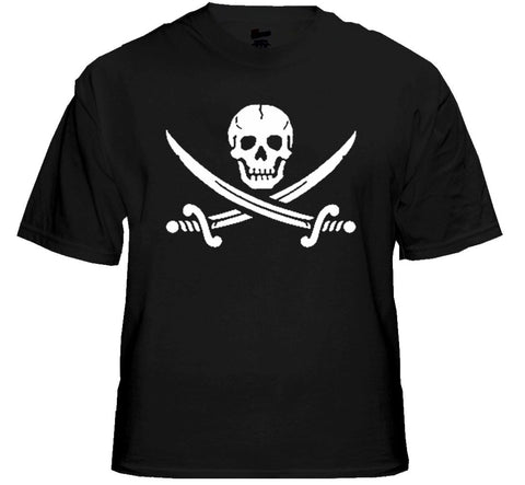 Biker T-Shirts - Pirate Skull and Swords Men's