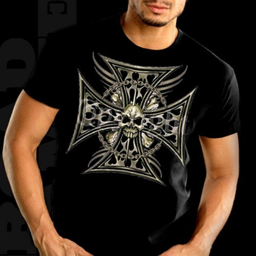 Biker T-Shirts - "Tribal Chopper Chain" Biker Shirt Men's