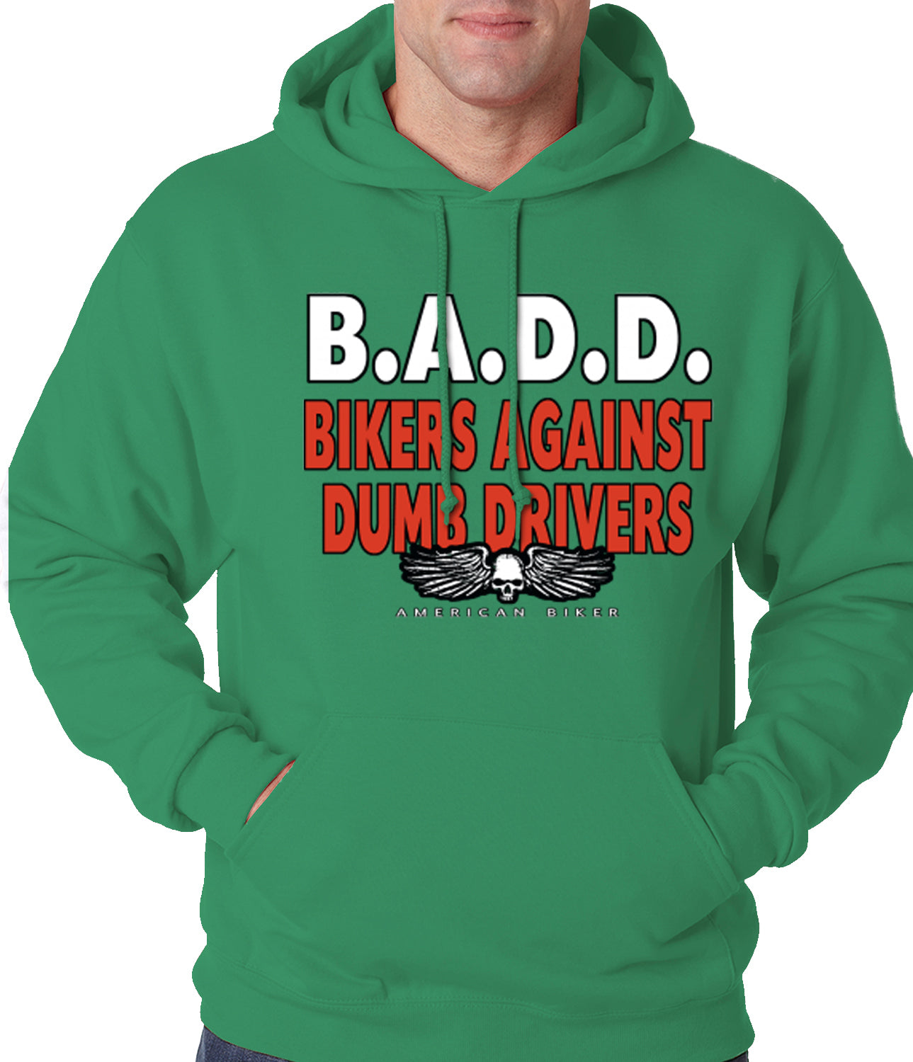 Bikers Against Dumb Drivers Hoodie Kelly Green