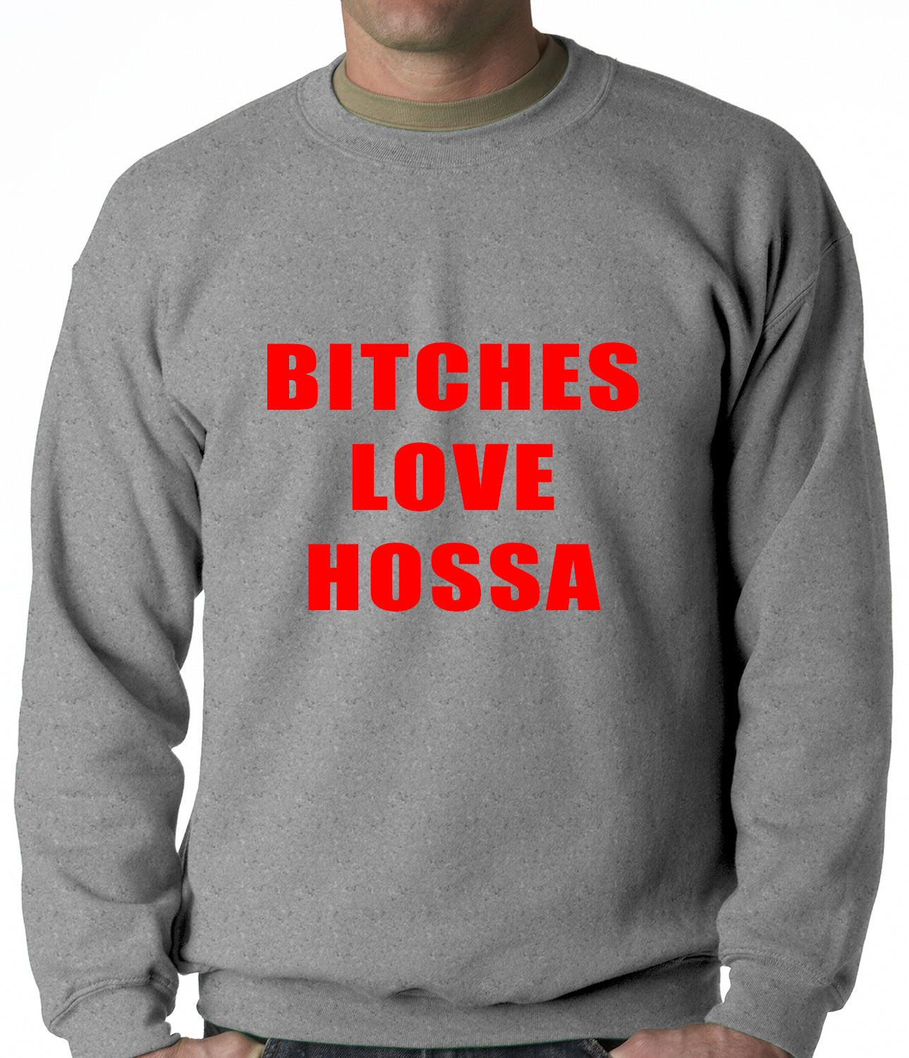 Bitches Love Hossa Chicago Hockey Adult Crewneck