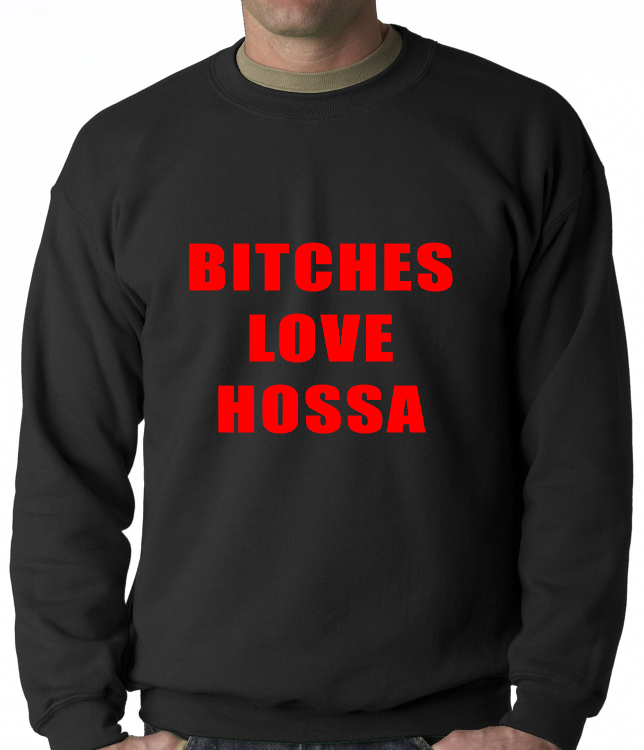 Bitches Love Hossa Chicago Hockey Adult Crewneck