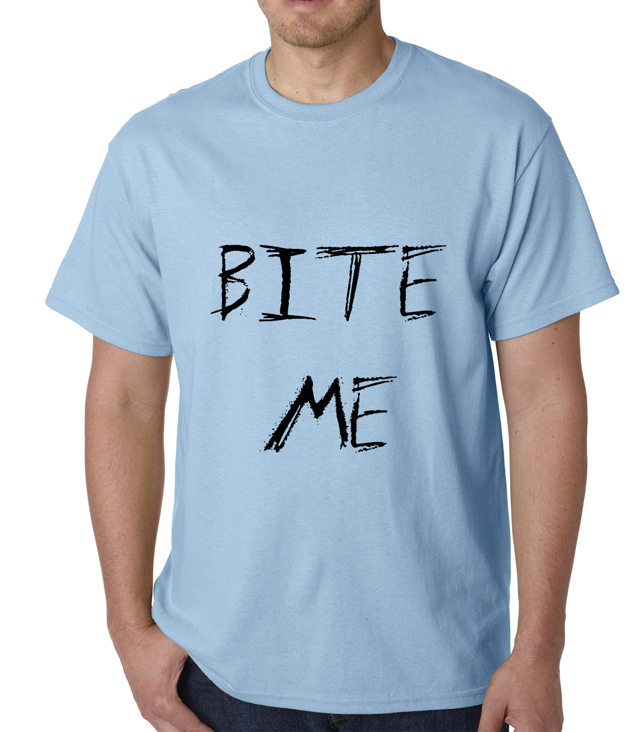 Bite Me Zombie and Vampire Lovers Mens T-shirt