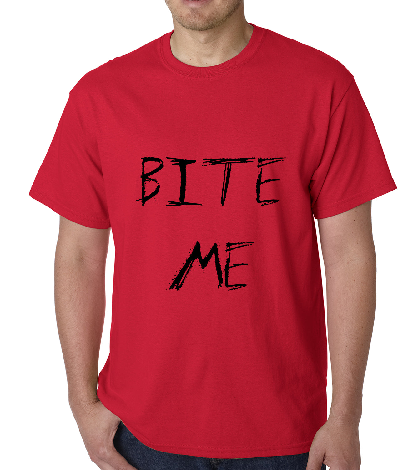Bite Me Zombie and Vampire Lovers Mens T-shirt
