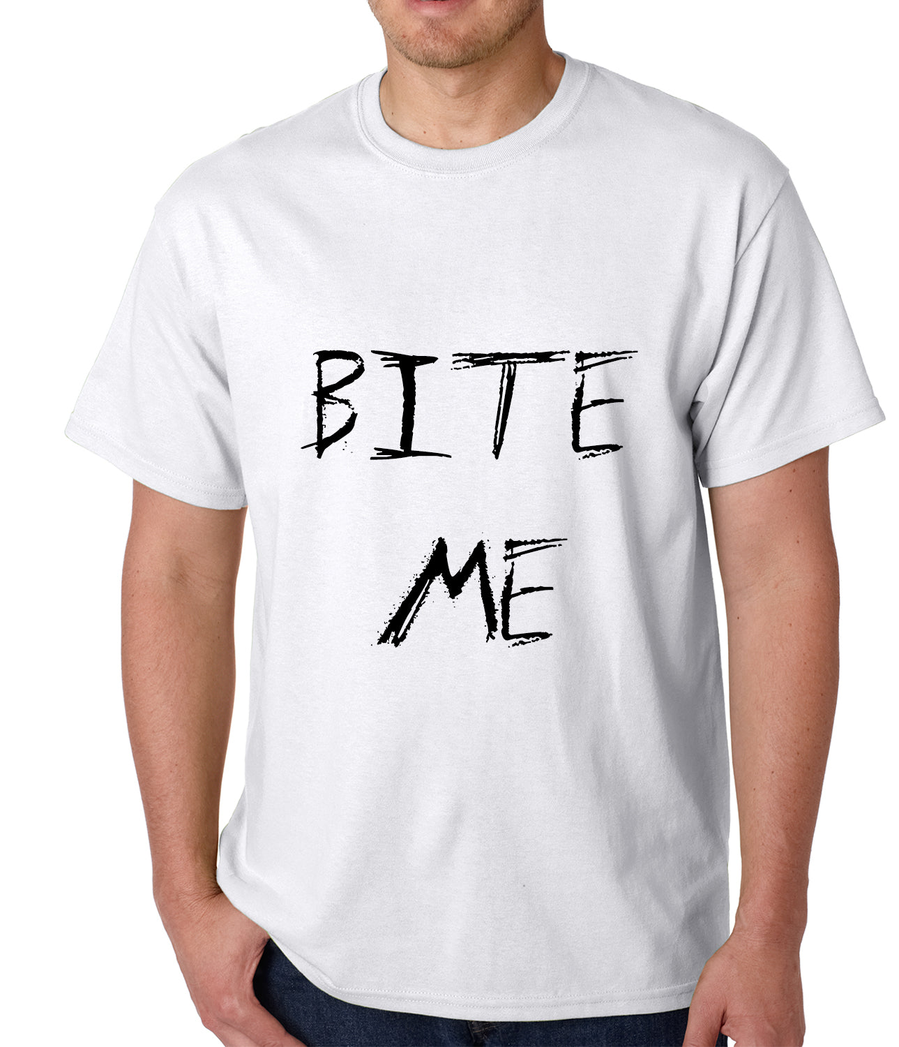 Bite Me Zombie and Vampire Lovers Mens T-shirt