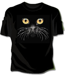 Black Cat Face Girls T-Shirt