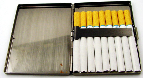 Black Ice Cigarette Case :: Brushed Satin Gunmetal (For Regular Size &  100's)