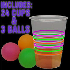 Black Light Reactive Neon Beer Pong Party Pack