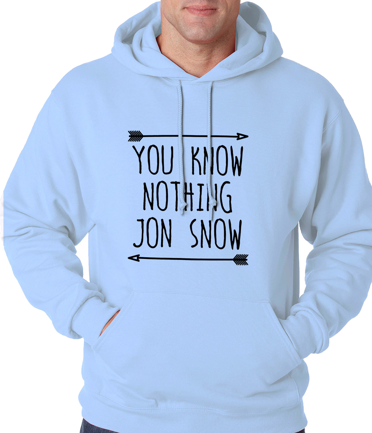 (Black Print) You Know Nothing Jon Snow Adult Hoodie