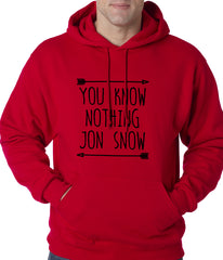 (Black Print) You Know Nothing Jon Snow Adult Hoodie