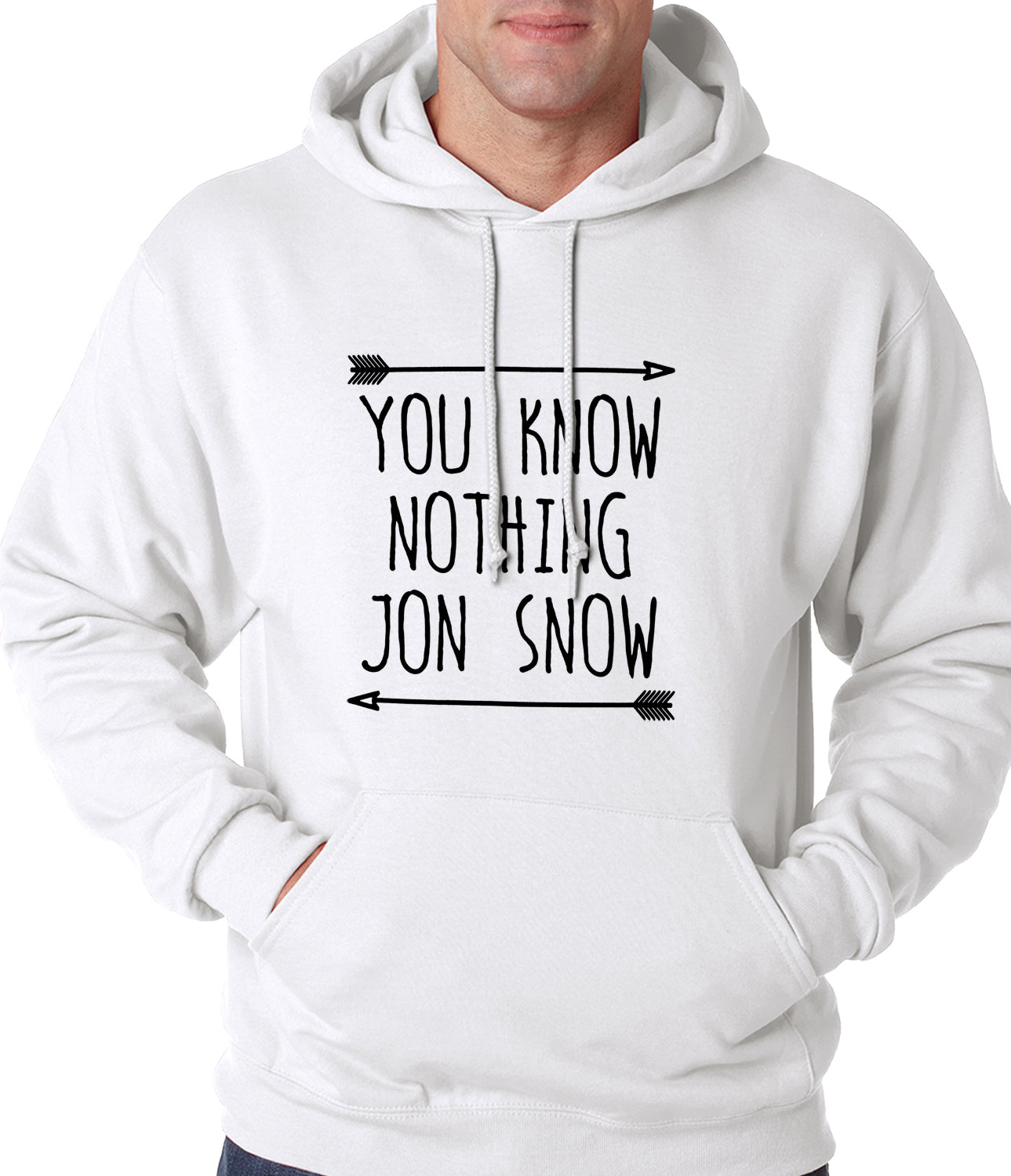 (Black Print) You Know Nothing Jon Snow Adult Hoodie