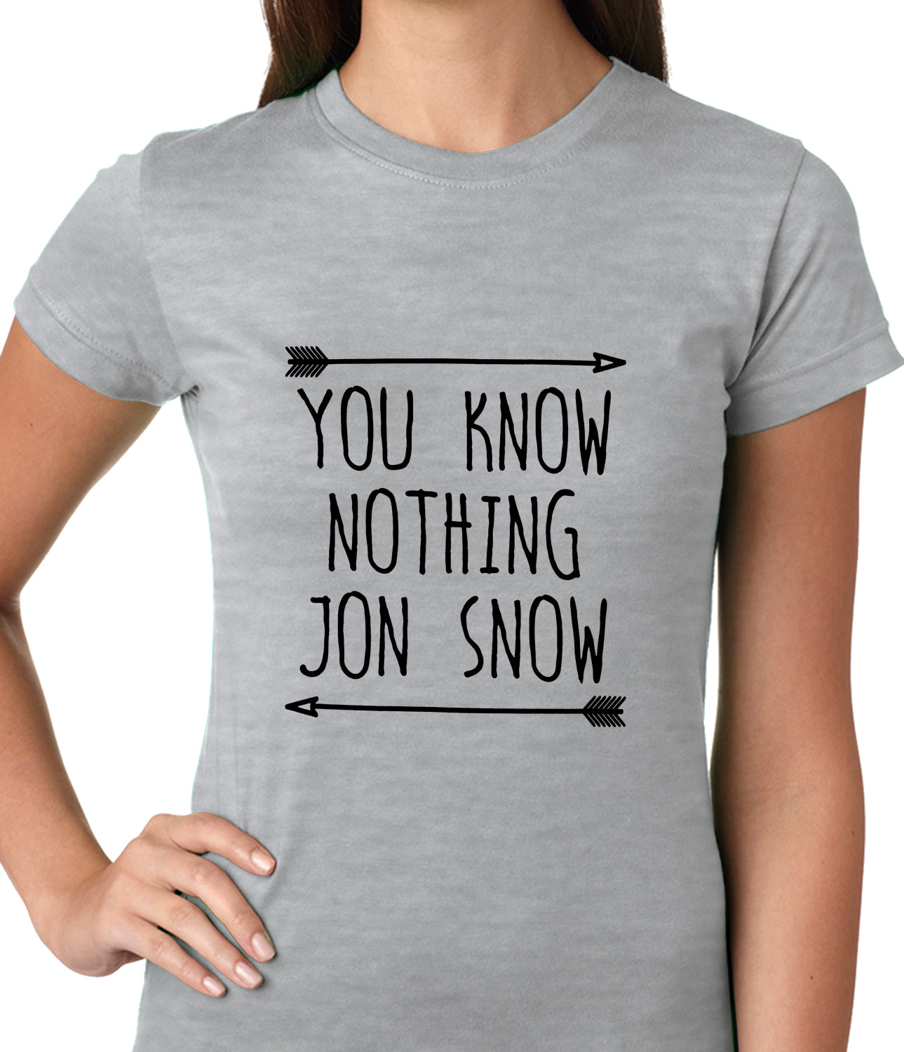 (Black Print) You Know Nothing Jon Snow Ladies T-shirt