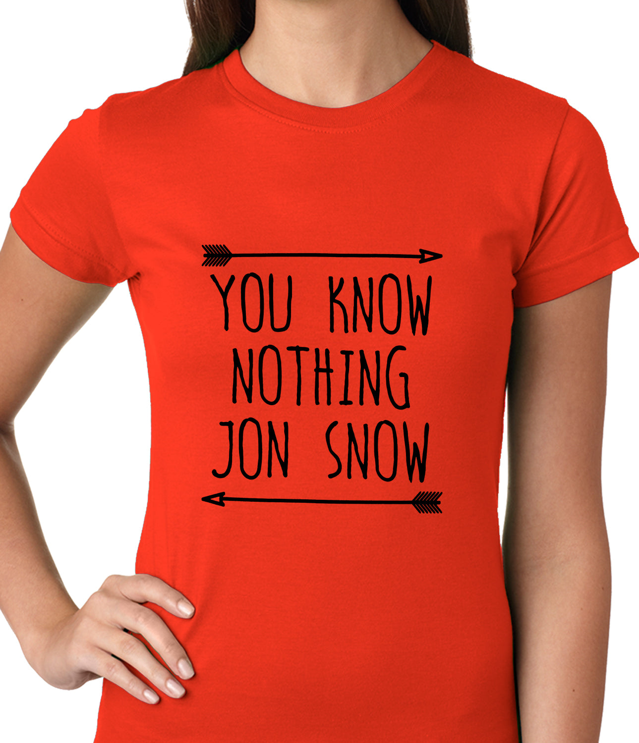 (Black Print) You Know Nothing Jon Snow Ladies T-shirt