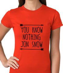 (Black Print) You Know Nothing Jon Snow Ladies T-shirt