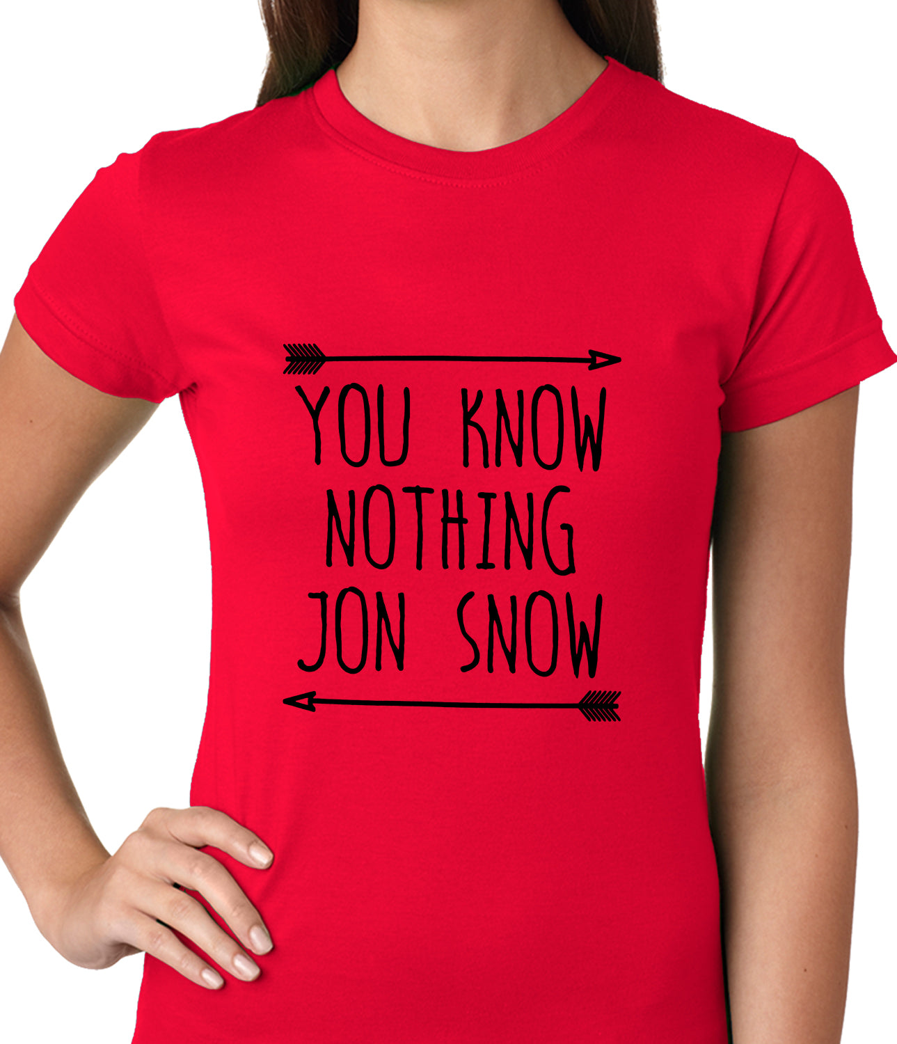 (Black Print) You Know Nothing Jon Snow Ladies T-shirt