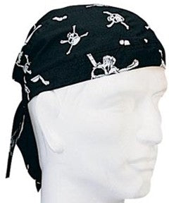 Black Skulls Head Wrap Du Rag